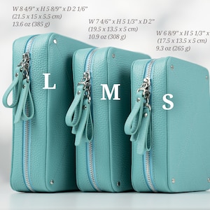 Travel cable organizer, Personalized leather tech organizer bags, gifts for women