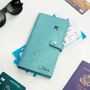 Cartera de viaje de cuero personalizada, el mejor regalo para mamá, porta pasaporte para mujer, organizador de viaje personalizado, regalo para dama de honor