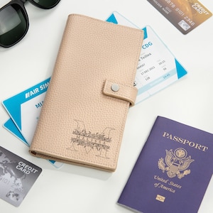 personalized leather travel wallet for women, travel document holder, passport holder, passport wallet, passport wallet for woman, passport holder for woman, travel document wallet