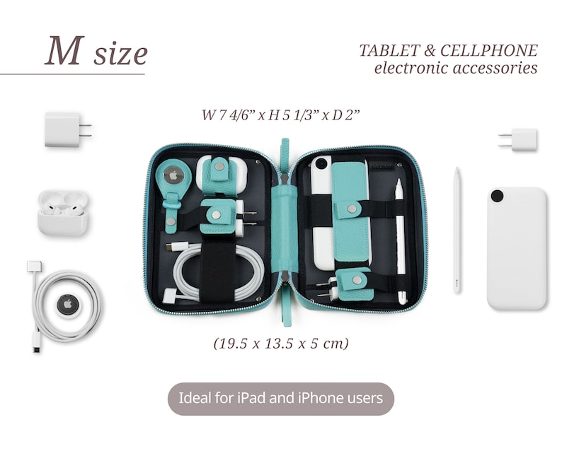 Travel cord organizer for iphone and ipad
