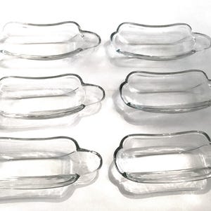Vintage glass, set of 6, Banana Split Dishes, ice cream dish, kitch, diner, 50s