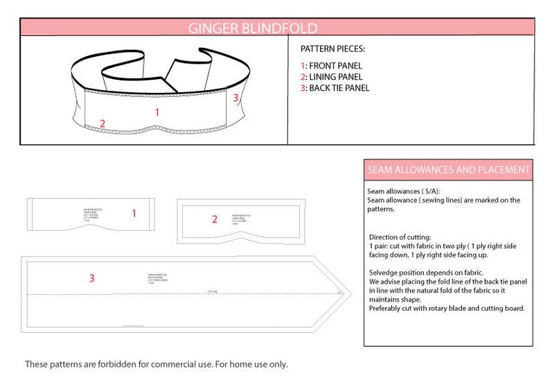 Blindfold Sewing Pattern / PDF Sewing Pattern / Blindfold / Etsy