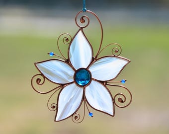 Stained glass window hangings, flower suncatcher, housewarming gift