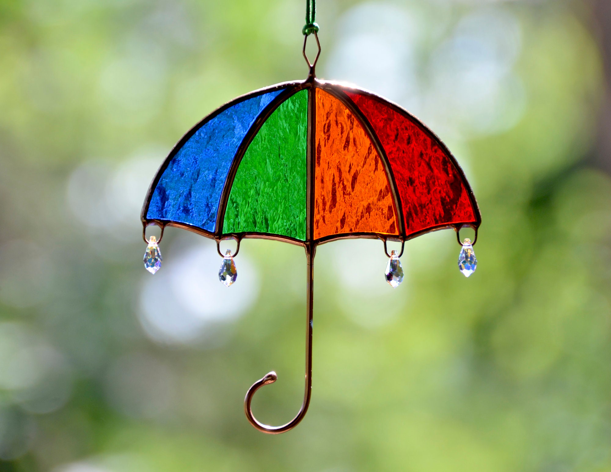 Umbrella Girl Stained Glass Suncatcher campestre.al.gov.br