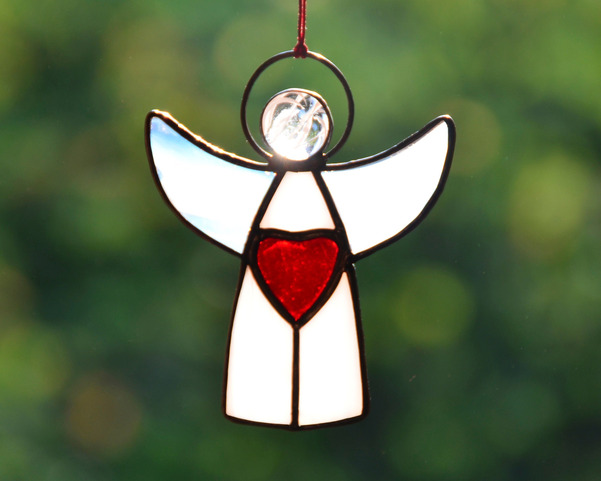 Stained glass Christmas angel Birthday gift idea Winter Etsy