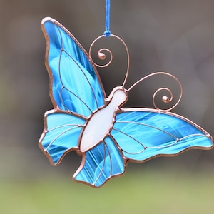 Stained glass window hanging butterfly suncatcher
