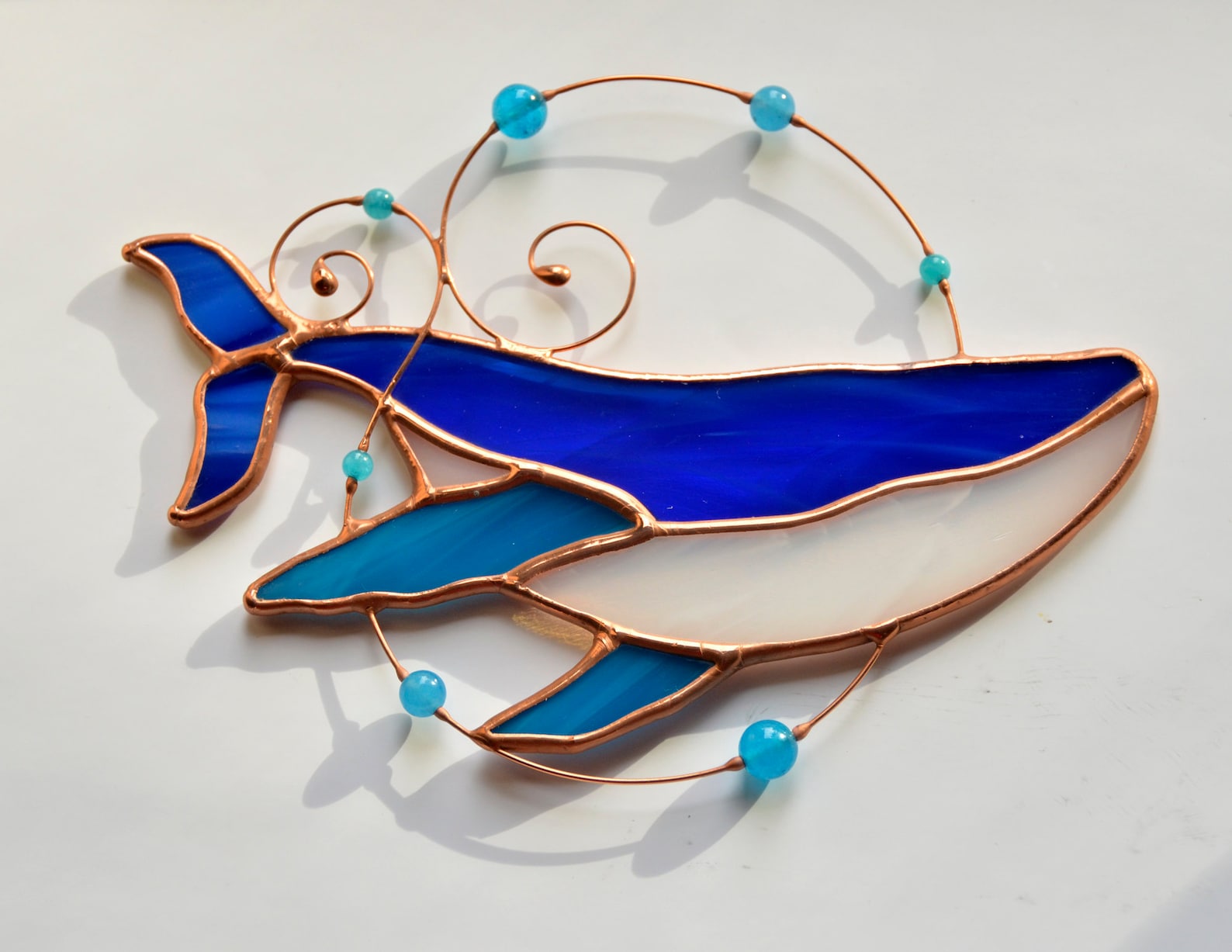 Stained Glass Whale Ocean Suncatcher Window Hanging Etsy