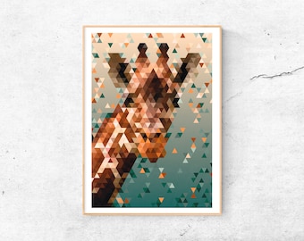 Giraffe Polygon A3 Print | Poster | Wanddeko | Artprint