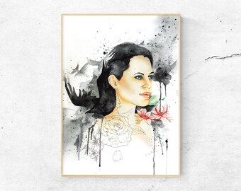 Kunstdruck A3 | Aquarell | Frau Raben | Artprint | Watercolor