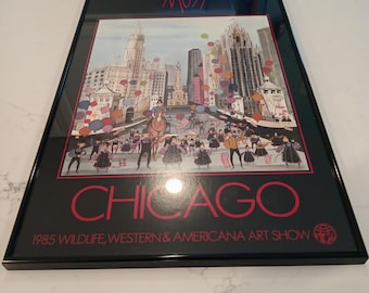 P Buckley Moss Chicago 1985 Western, Wildlife & Americana Art Show Signed Framed Print