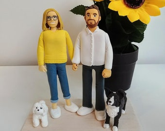 original gift idea for noel, noel decoration, personalized figurine, family portrait, customized sculpture, valentine present,valentine gift