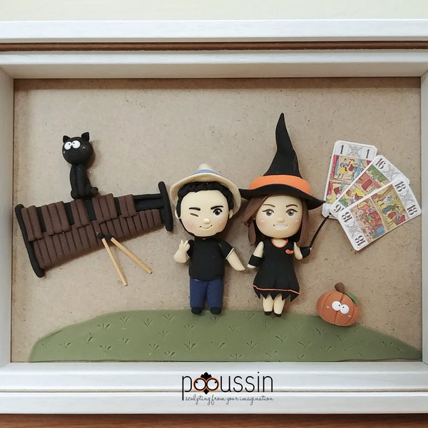 Décoration murale/Cadeau personnalisée pour un couple, cadre en bois personnalisée, inspiré par les passe-temps favories, xylophone, cartes