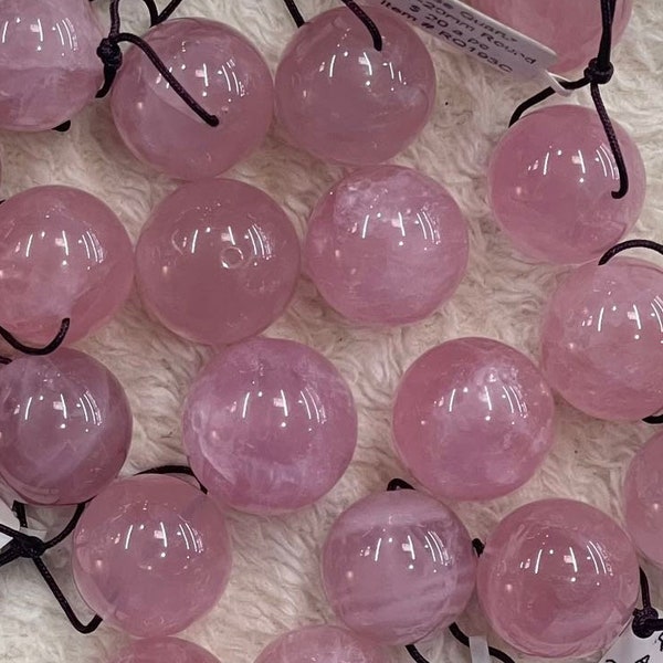 Rose Quartz AAA From Madagascar Round 19.5-20mm, 20mm Single beads (1 pc)