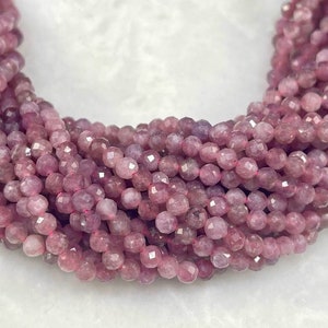 Pink Tourmaline Micro Faceted Round 4mm