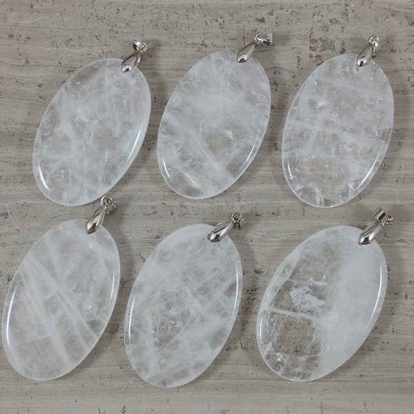 Crystal Quartz Oval Pendant (1pc)