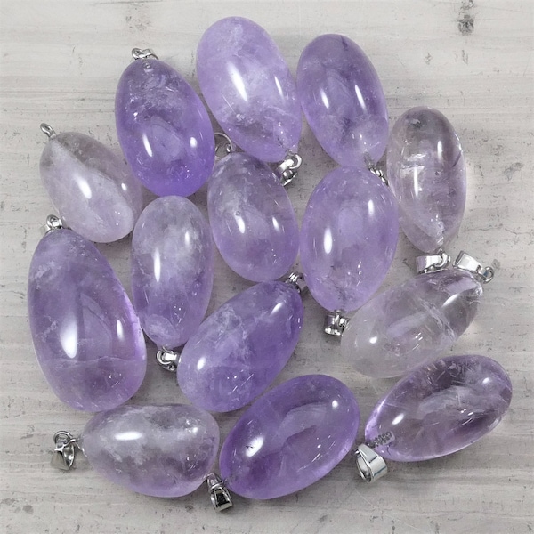 Lavender Amethyst Tumble Nugget 21-17x29-32mm Pendant (pc)