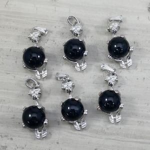 Black Onyx Skeleton Pendant With Sphere (Ball) 20x42mm
