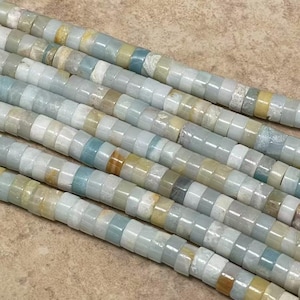 マルチカラーアマゾナイト、大穴2mm、ヘイシディスク10 x 4mm、マット仕上げとポリッシュ仕上げのオプション