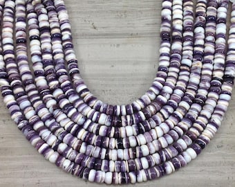 Wampum Quahog Shell, Grade A Rondelle 8mm