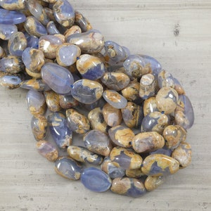 Skin on Blue Chalcedony 10x14mm 12x16mm 15x20mm Tumble Nugget
