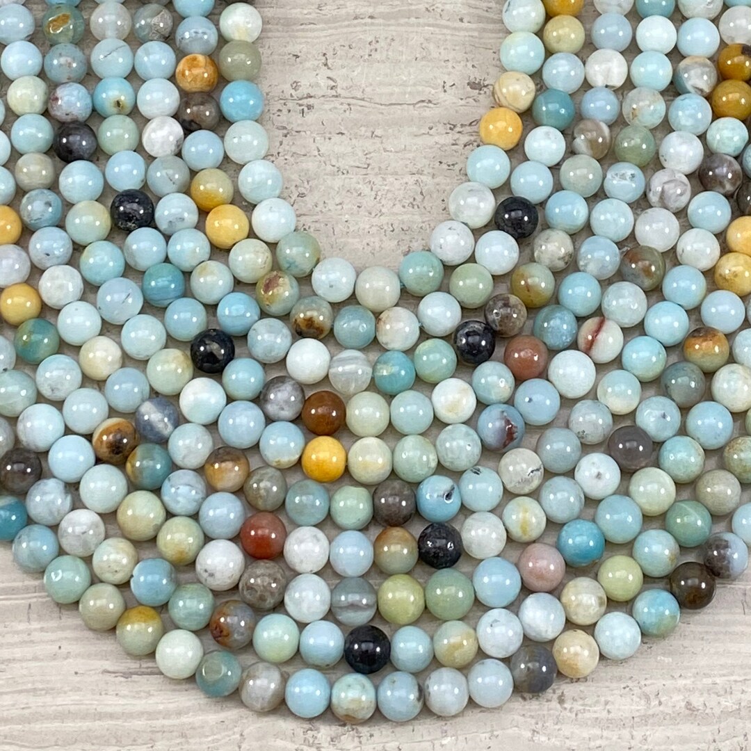 Multi Color Amazonite Round 6mm 8mm 10mm 12mm - Etsy