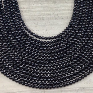 Onyx aka Black Achat Rund 4 mm 6 mm 8 mm 10 mm 12 mm