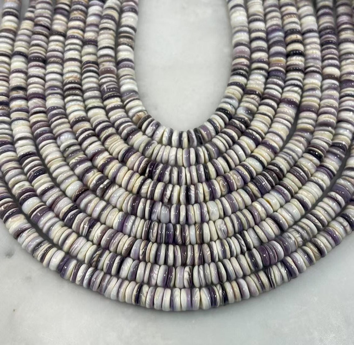 Wampum Quahog Shell Rondelle Aka Roundel 6mm 8mm - Etsy