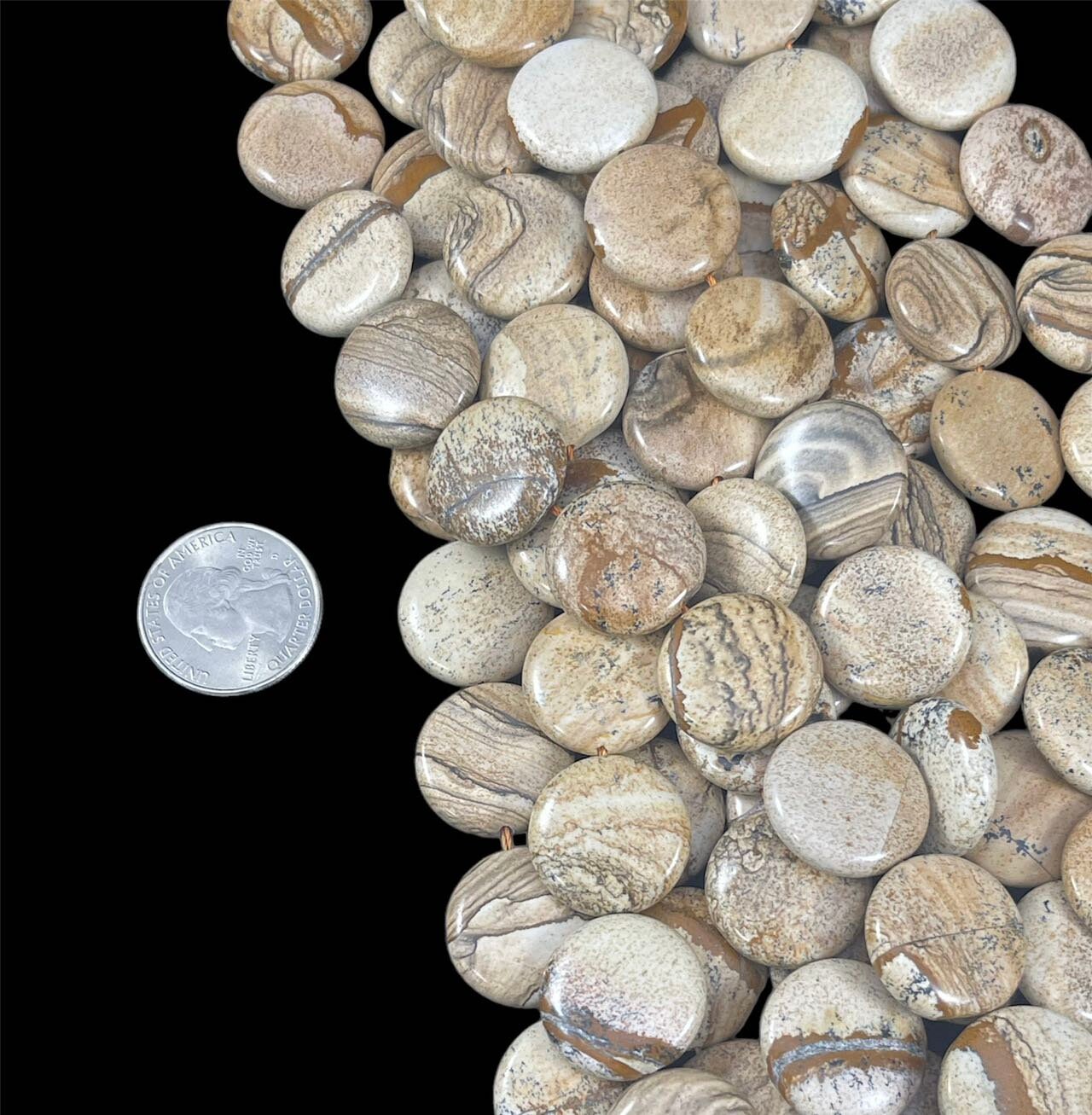 Kalahari Jasper Aka Picture Jasper 20mm Coin Shape - Etsy