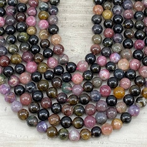 Multi Tourmaline, Watermelon Tourmaline Round 4mm 6mm 8mm 10mm 12mm