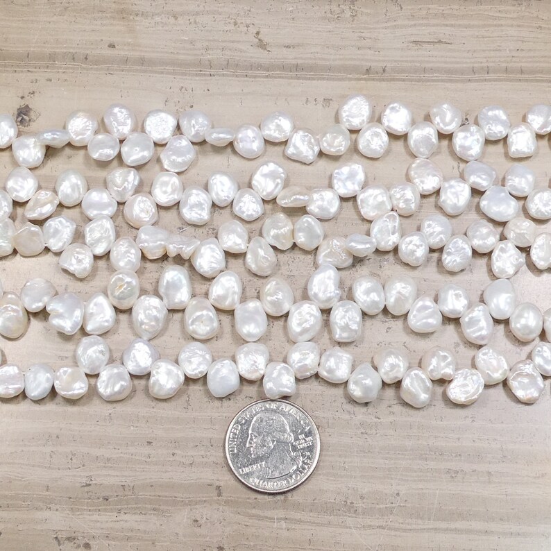 Cornflake Pearl Petal Pearls Top Drilled 8-9mm Keshi Pearl