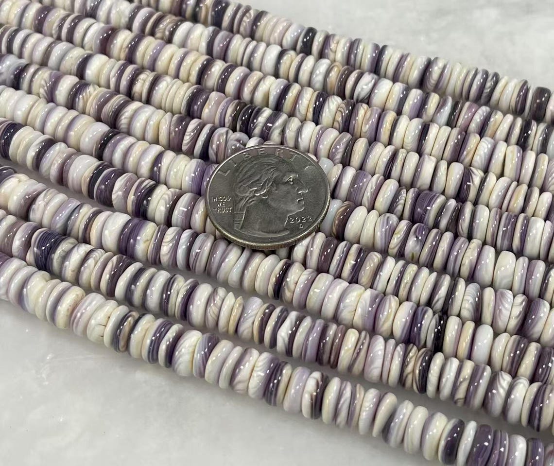 Wampum Quahog Shell Rondelle Aka Roundel 6mm 8mm - Etsy