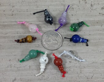Guru Beads, T drilled Bead, Sumeru Bead or Mala Head Bead 10mm Round, 6x7mm Cone (1pc) Gemstone beads