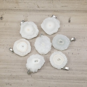 Stalactite Quartz, Solar Quartz, Quartz Cluster, Quartz Flower 25-31mm Natural Slices Pendant