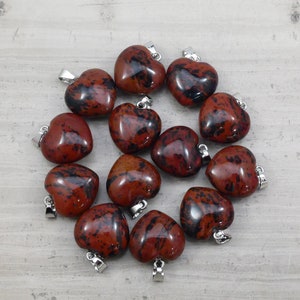 Mahogany Obsidian 20x19mm Heart Pendant
