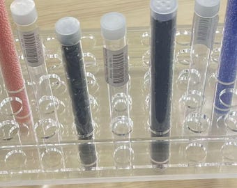Thick Acrylic Seed Bead Tube Tray, 110 container spots, Seed Bead Storage