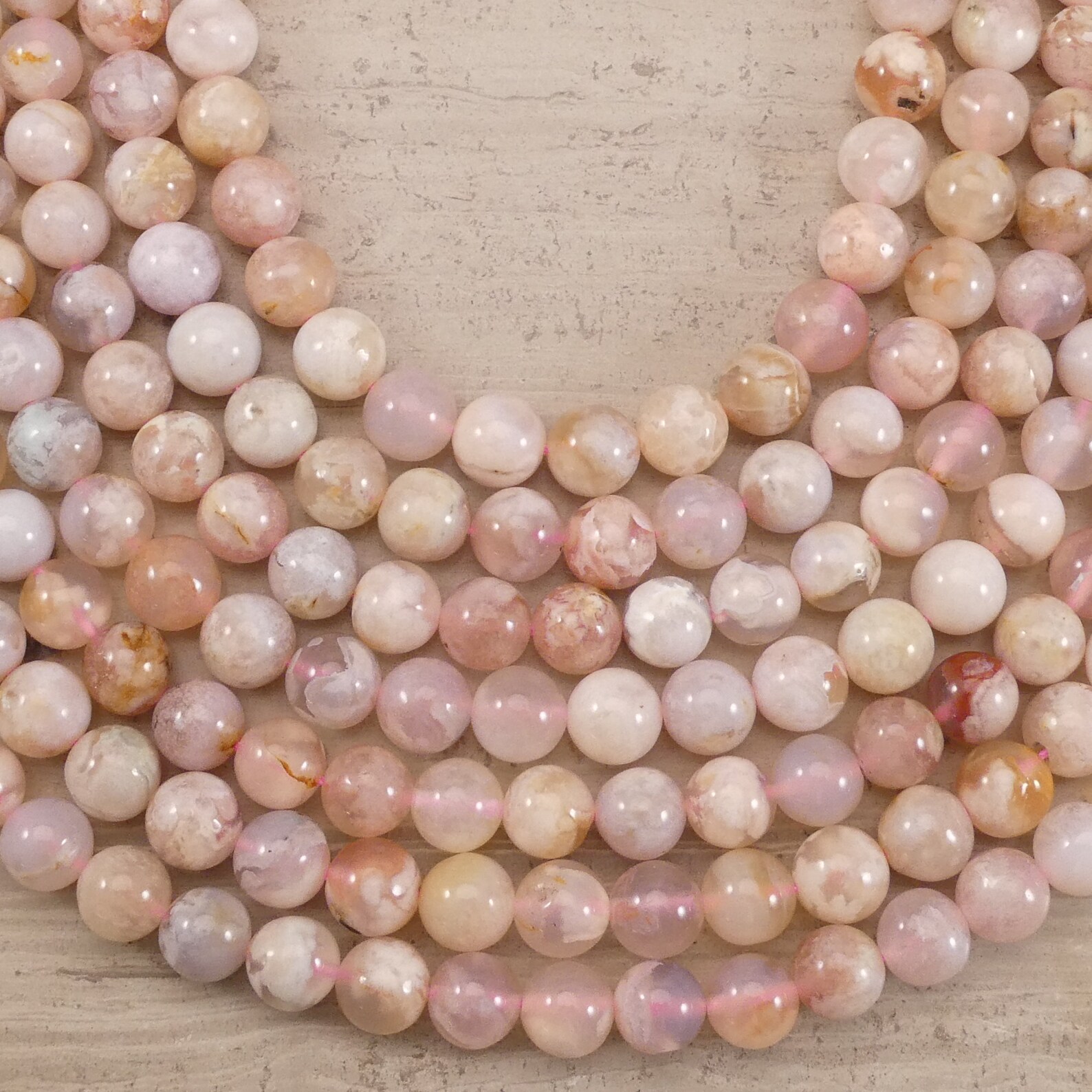 Cherry Blossom Agate Sakura Agate Flower Agate Round 6mm 8mm Etsy