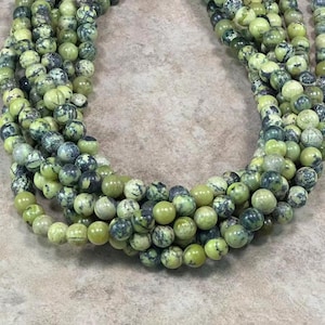 Lizardite Serpentine aka Orthoantigorite, Round Smooth 8mm