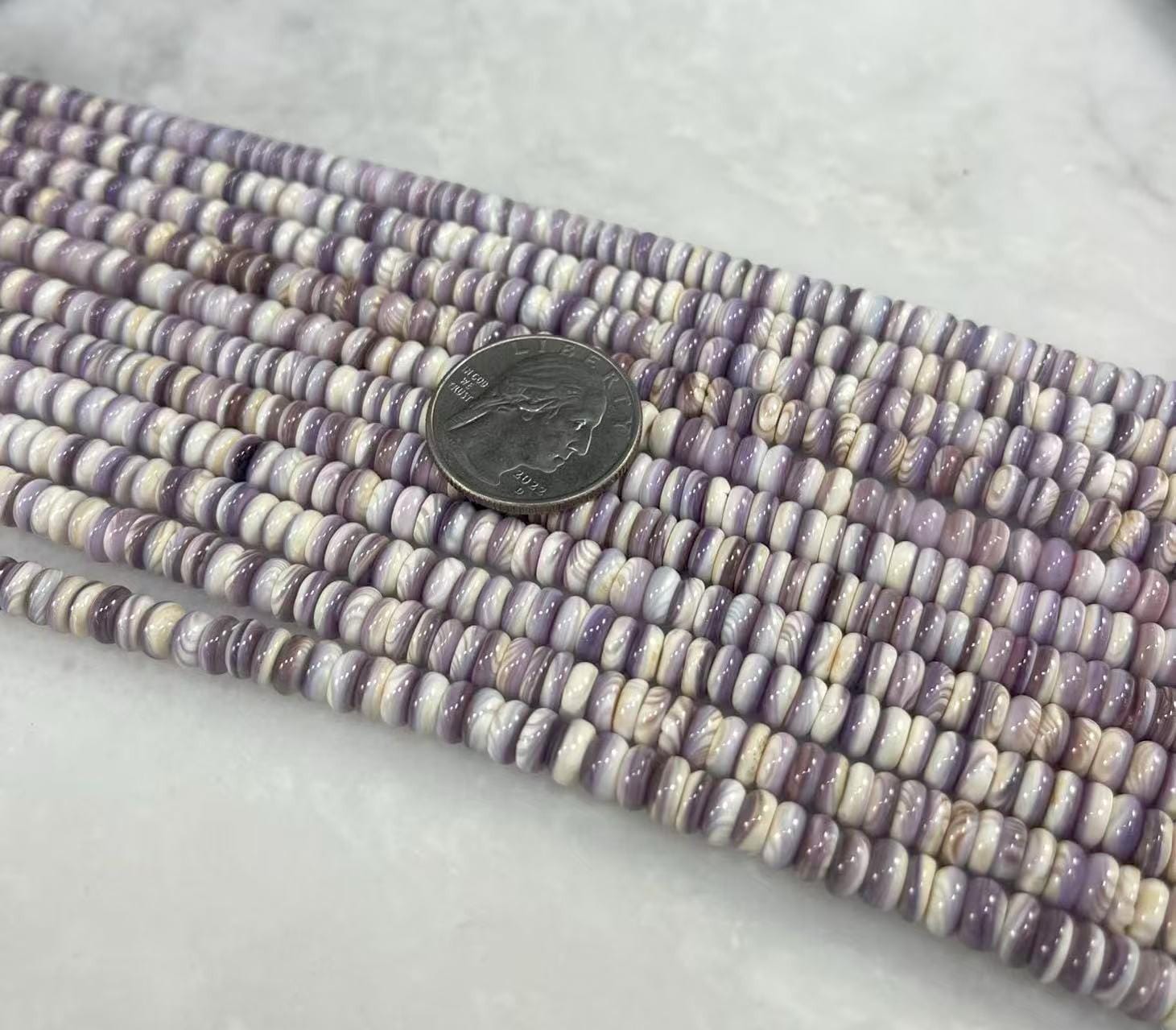 Wampum Quahog Shell Rondelle Aka Roundel 6mm 8mm - Etsy