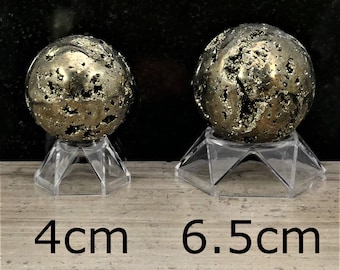 Hexagon Acrylic Base Display, Approx size: (Large 6.5cm/ 2.50 inch)  (Small 4cm / 1.5 inch) For Rocks, Spheres, Fossils, Minerals, Specimens