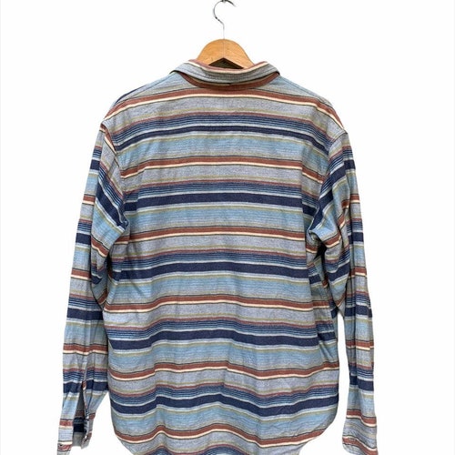 Vintage Sugar Cane Striped Long shops Sleeve Button Shirt
