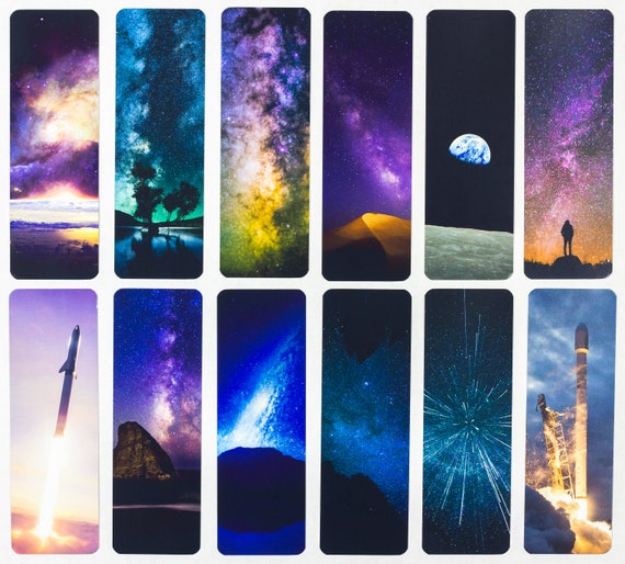 Set of Bookmarks Space Themed of Incredible Cosmos Etsy