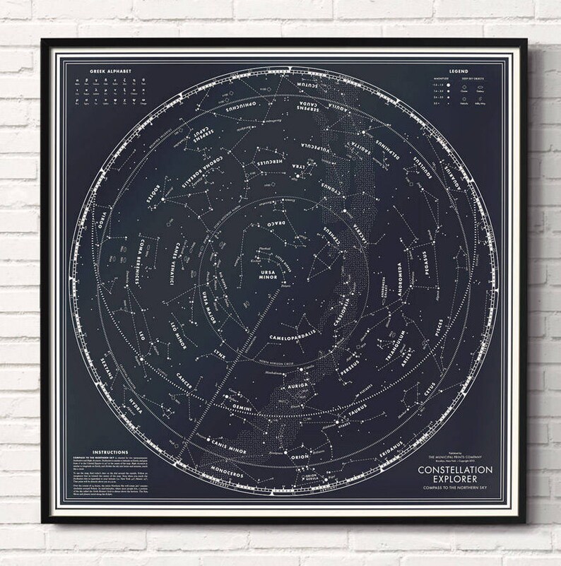Constellation Explorer Compass to the Northern Sky Star Chart Etsy