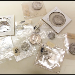 Antique and Vintage Silver Swedish Coins - Sweden Kronas and Ores - 9 Coin Silver Coins and 1 Bronze Coin