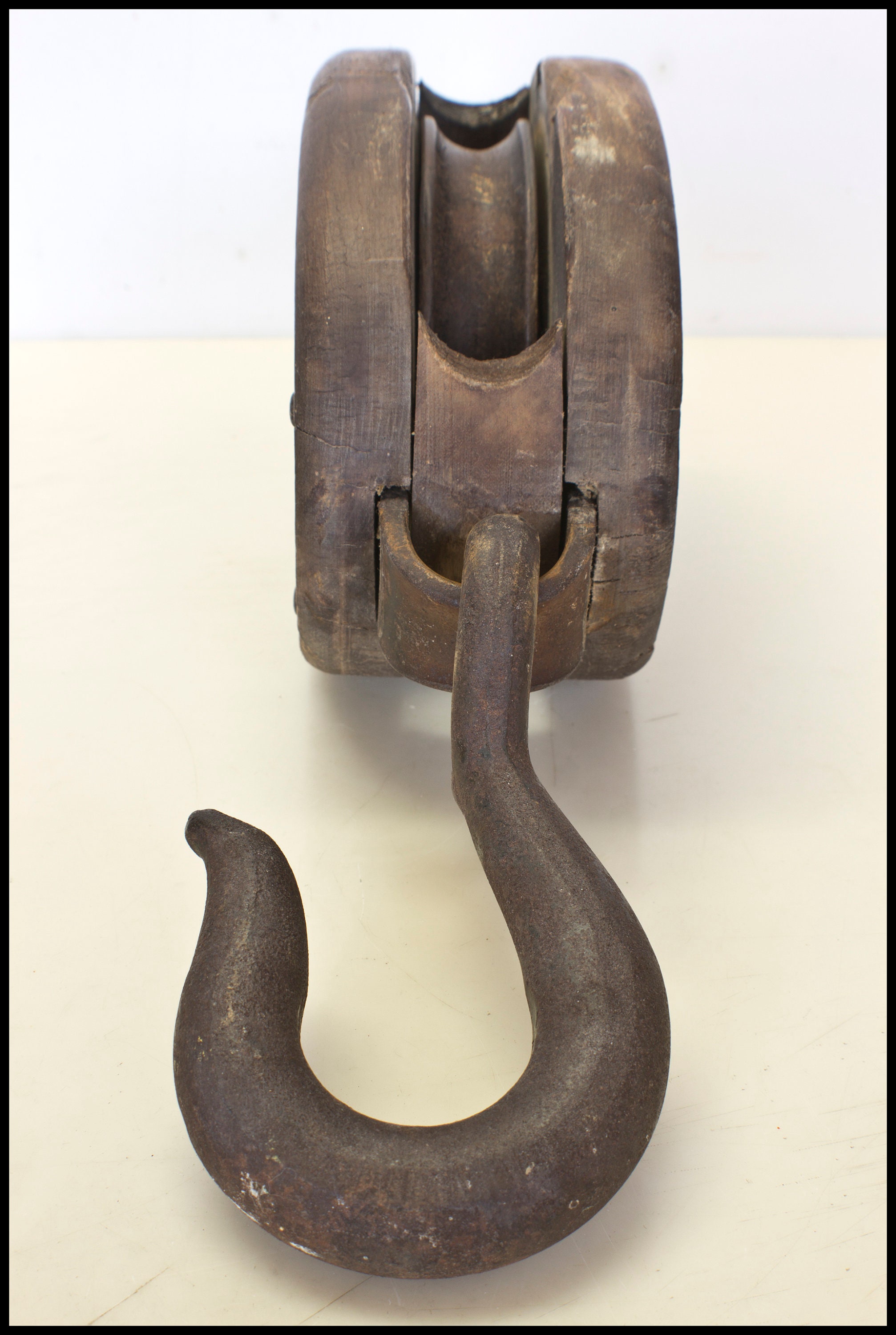 Huge Block & Tackle Pulley 17 1/2 Tall Antique, Vintage Ship's Rigging ...