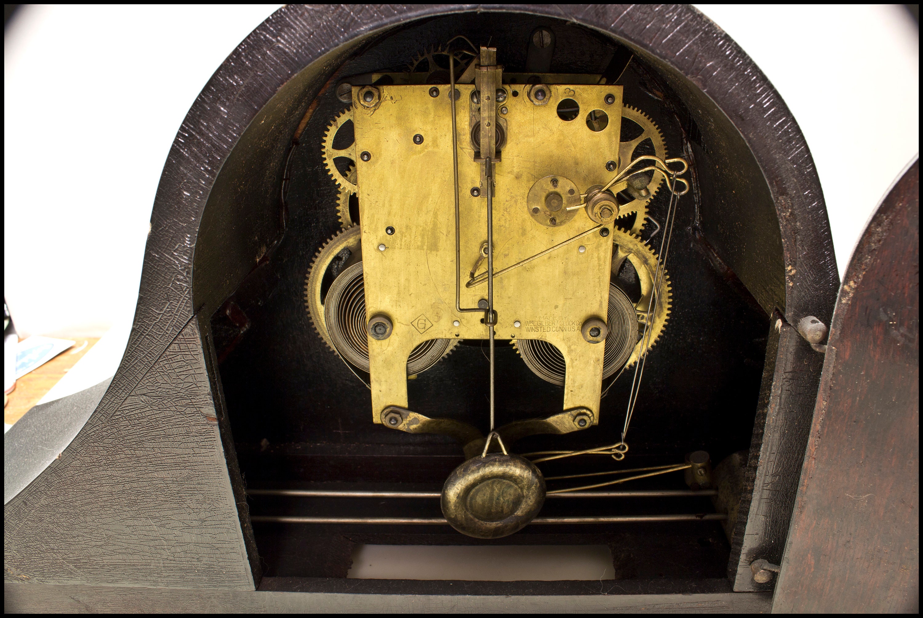 Antique Working Wind Up Chiming Wooden Mantel Clock William Etsy