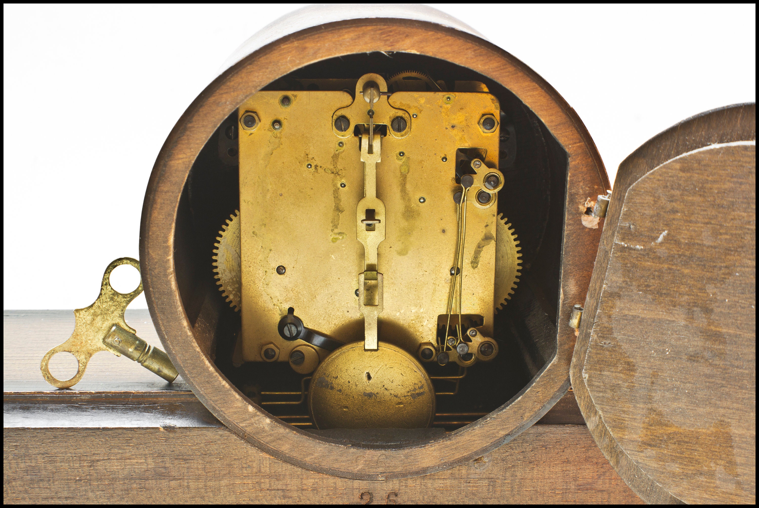 Chiming Mantel Clock Vintage, Working Mid Century 1950s uws Mechanical Wind up Mantle Timepiece