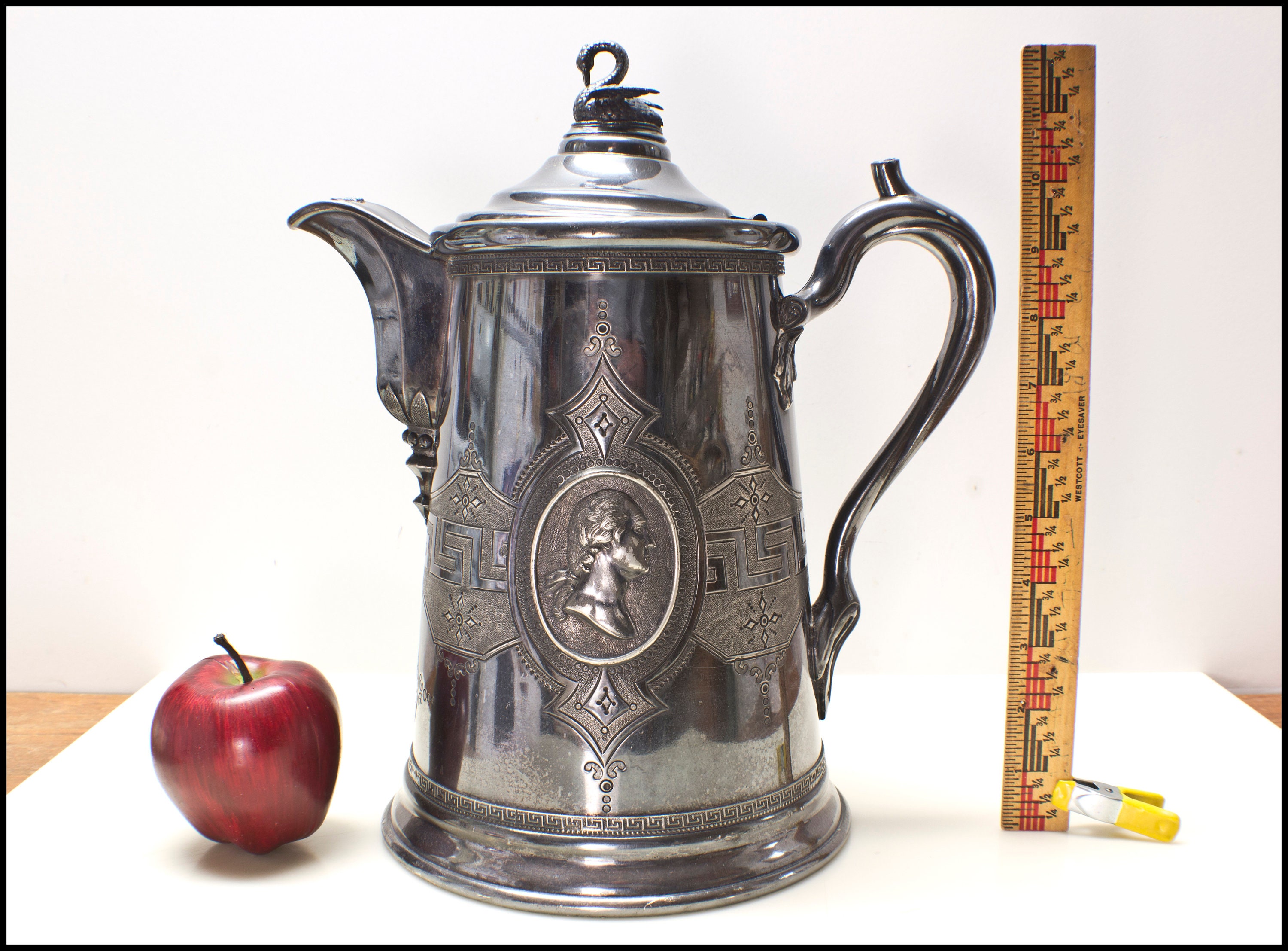 Pitcher Staffordshire England Aesthetic Hot Water Jug Dixon Pewter