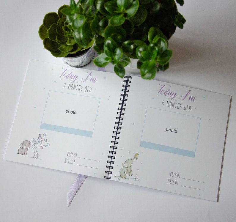 Elephant Baby Memory Book / Baby First Book / Baby First Etsy