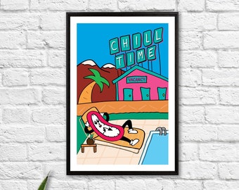 Chill Time Poster / Chill Vibes Poster / Slow Living Art Print