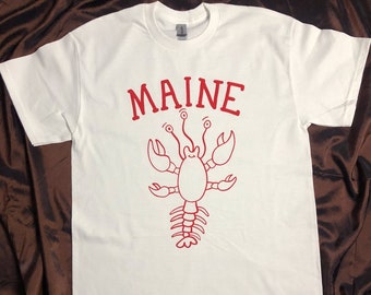 Maine Mutant Lobster Graphic T-Shirt / Psychedelic Screen Printed Tee / Trippy Art Shirt